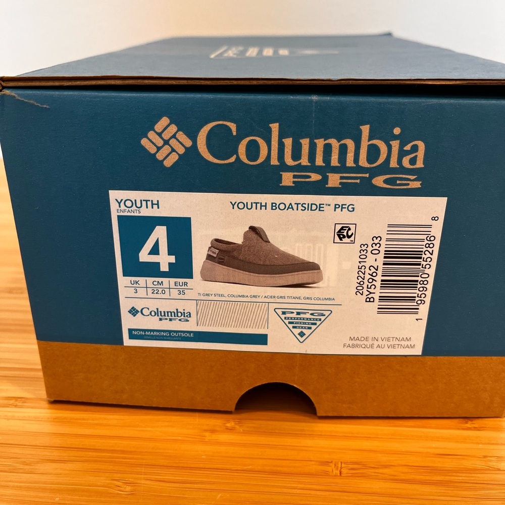 Columbia Youth Boy 4 PFG Grey Boatside Shoes NIB Summer Boat Fishing Gear - Picture 2 of 8